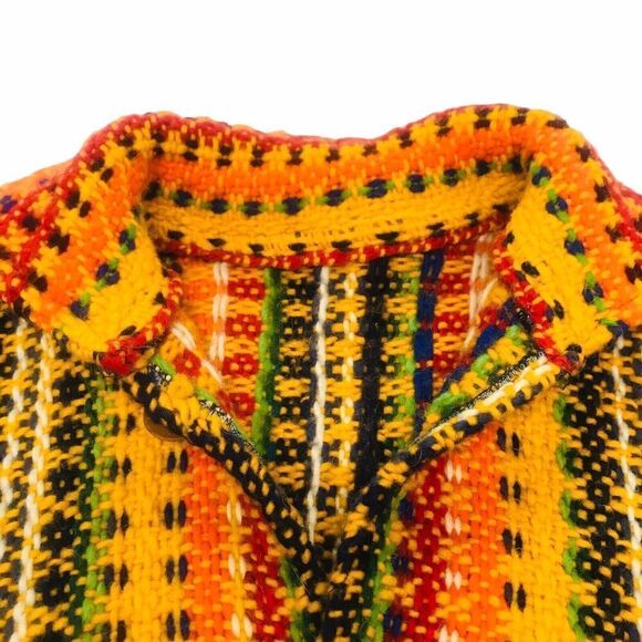Vintage Ecuador Cardigan 100% Wool Button Up Sweater Jacket Size L Handmade Y2K - Picture 6 of 15
